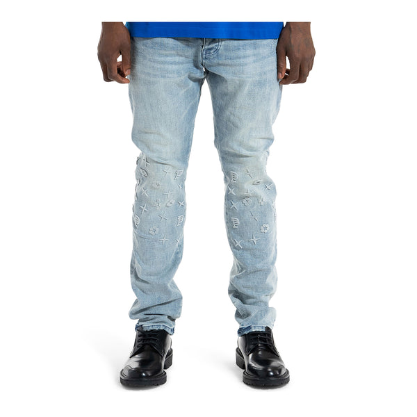 Purple Brand P005 Tuffetage Monogram Slim Jeans in Blue for Men