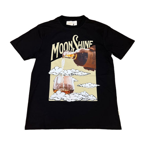 BKYS Mens Moonshine Crew Neck T-Shirt LP208 Black