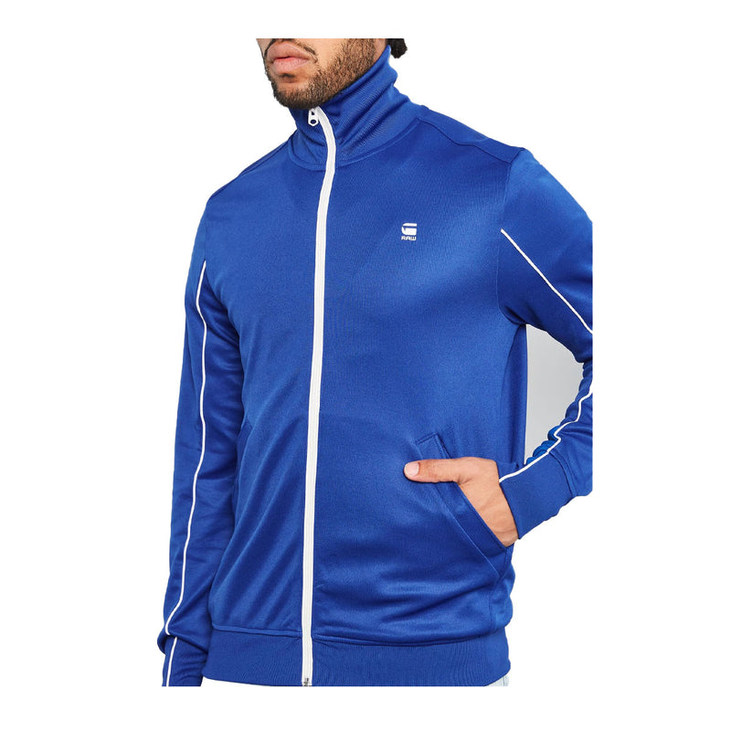 G-Star Raw Men's Lanc Slim Track Jacket, Hudson Blue, Large
