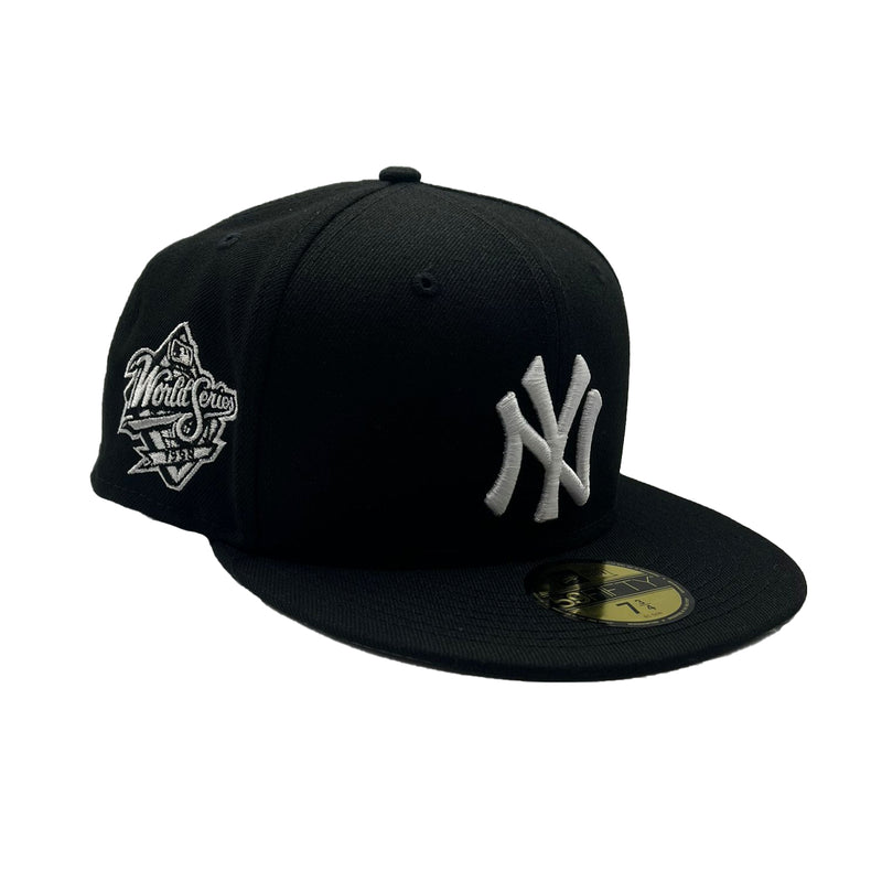 New Era Flat Brim 59FIFTY Side Patch World Series New York Yankees MLB Grey Fitted  Cap
