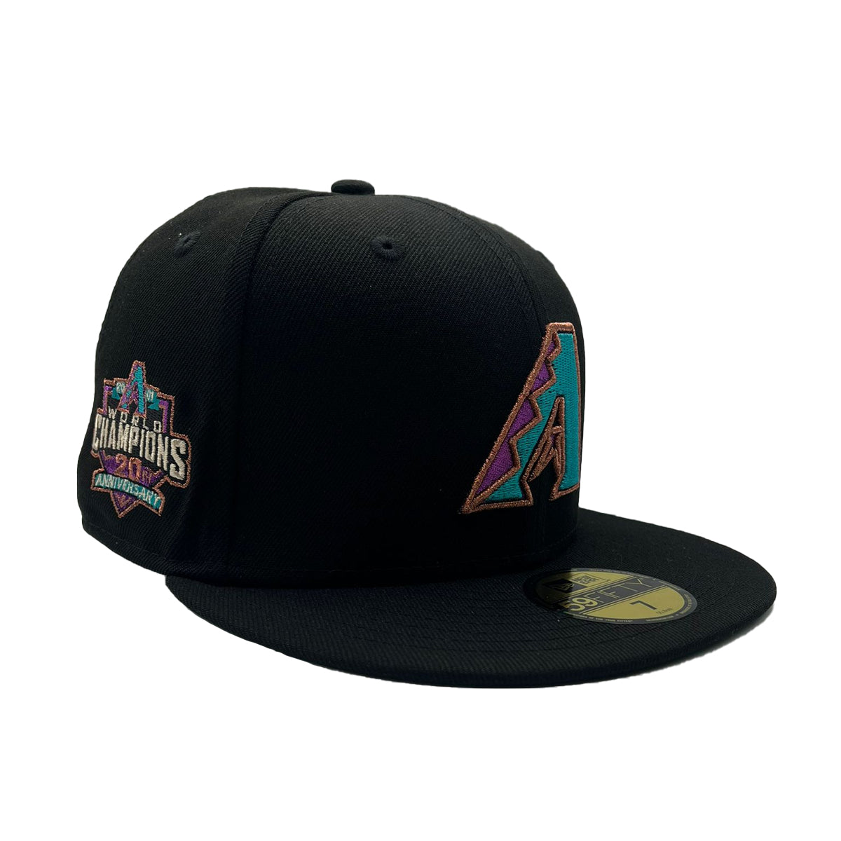 New Era Mens MLB Arizona Diamondbacks Metallic Thread Logo 59Fifty Fitted  Hat 60355182 Black, Dark Green Undervisor