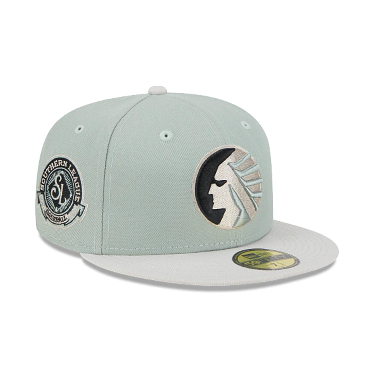 New Era Mens ML Memphis Chicks Hometown Roots 59Fifty Fitted Hat 60355811  Evergreens Satin, Grey Undervisor