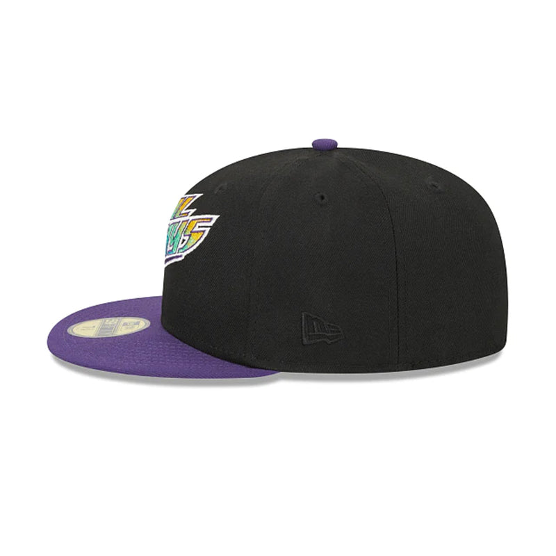 New Era Unisex MLB Tampa Bay Rays Retro Script 59Fifty Fitted Hat 60417777  Black/Purple, Green Undervisor