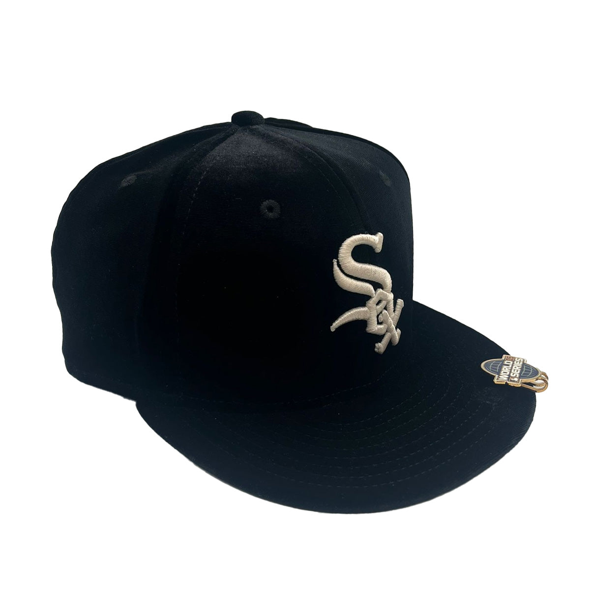 New Era Unisex MLB Chicago White Sox Velvet Visor Clip 59Fifty Fitted Hat  60487362 Black, Grey Undervisor