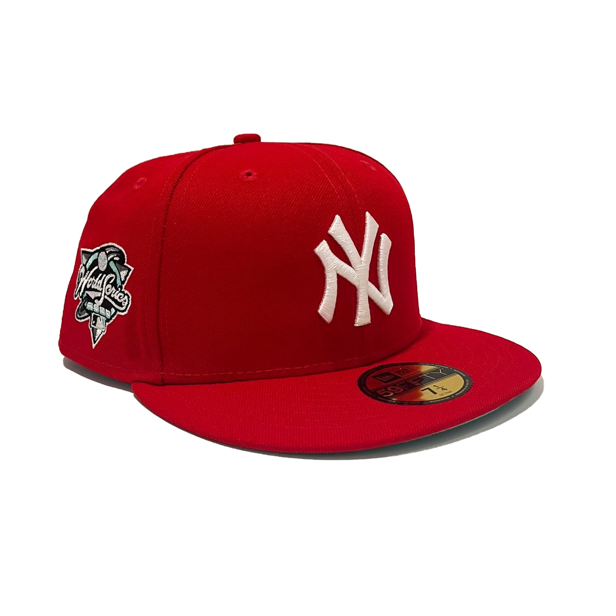 New York Yankees New Era 2000 World Series Red Undervisor 59FIFTY Fitted Hat  - Black