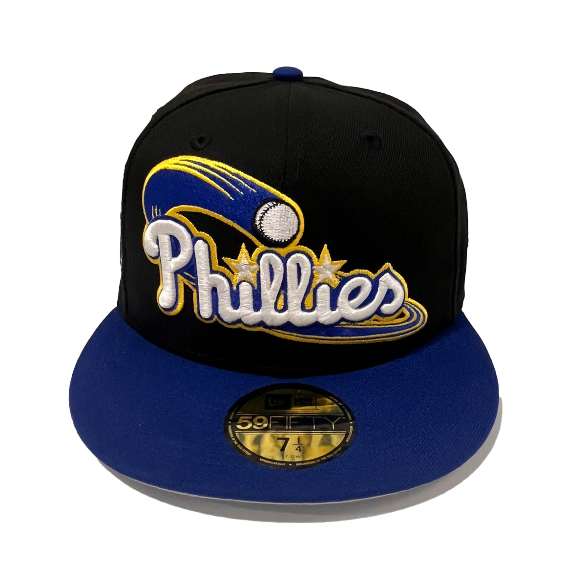 New Era Mens MLB Philadelphia Phillies 1996 All Star Game 59FIFTY Fitted Hat 70744190 Black/Royal, Grey Undervisor 7 1/2