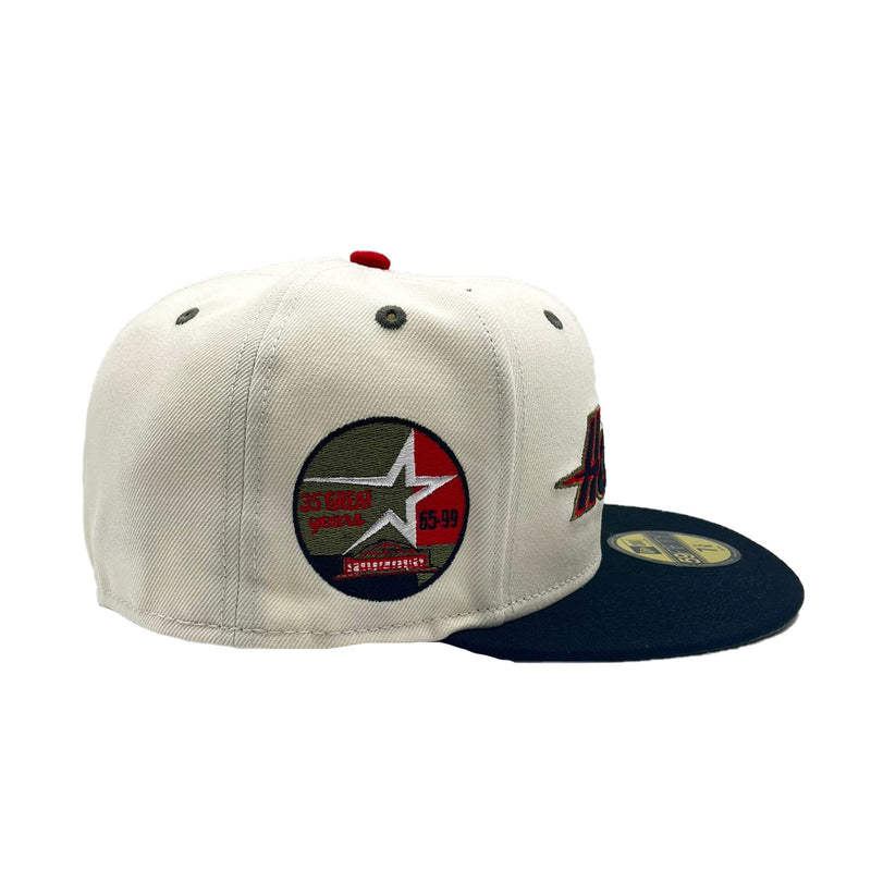 New Era Mens MLB Houston Astros 35 Great Years 65-99 59FIFTY Fitted Hat 70744157 Purple, Green Undervisor 7 3/4