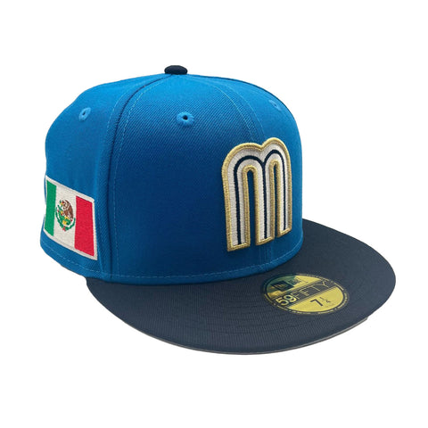 New Era Mens Mexico Wbc World Baseball Classic 59FIFTY Fitted Hat 70774842 Black, Metallic Gold Undervisor 8