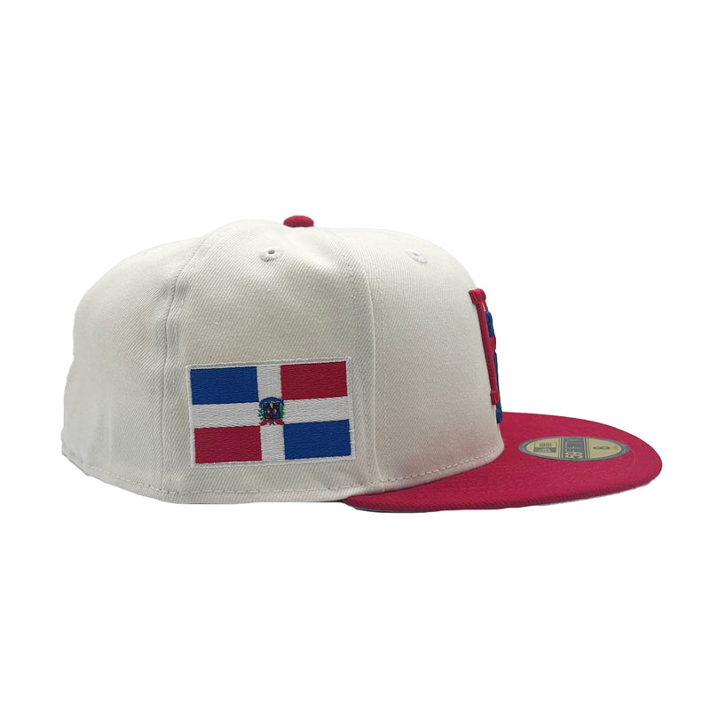 New Era Mens Dominican Republic Wbc World Baseball Classic 59FIFTY Fitted Hat 70776276 Chrome White/Scarlet, Grey Undervisor 7 3/4