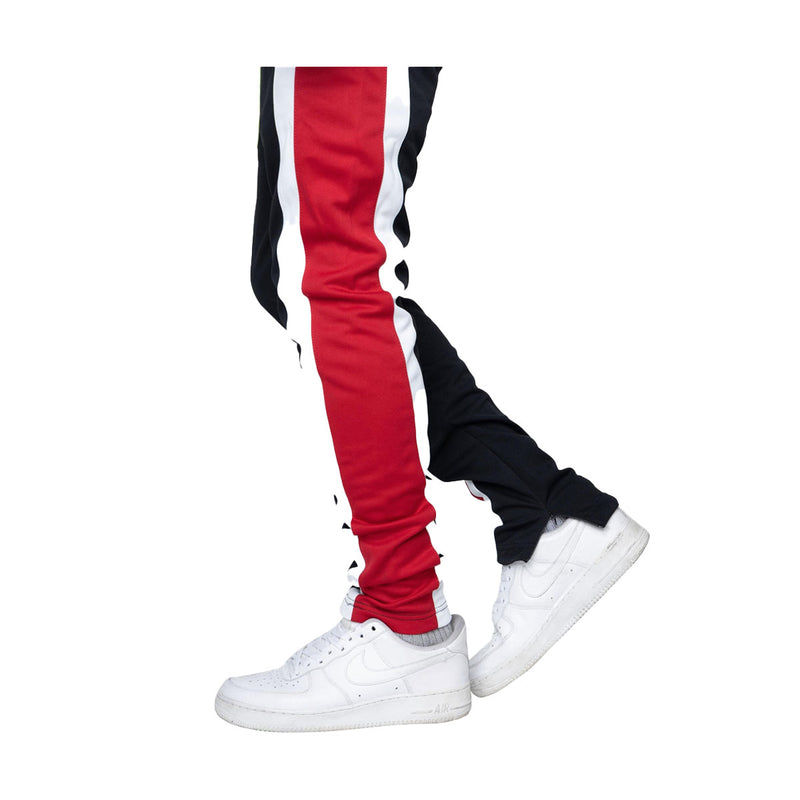 Eptm Mens Poly 6 Invisible Zippers Double Stripe Trio Track Pants