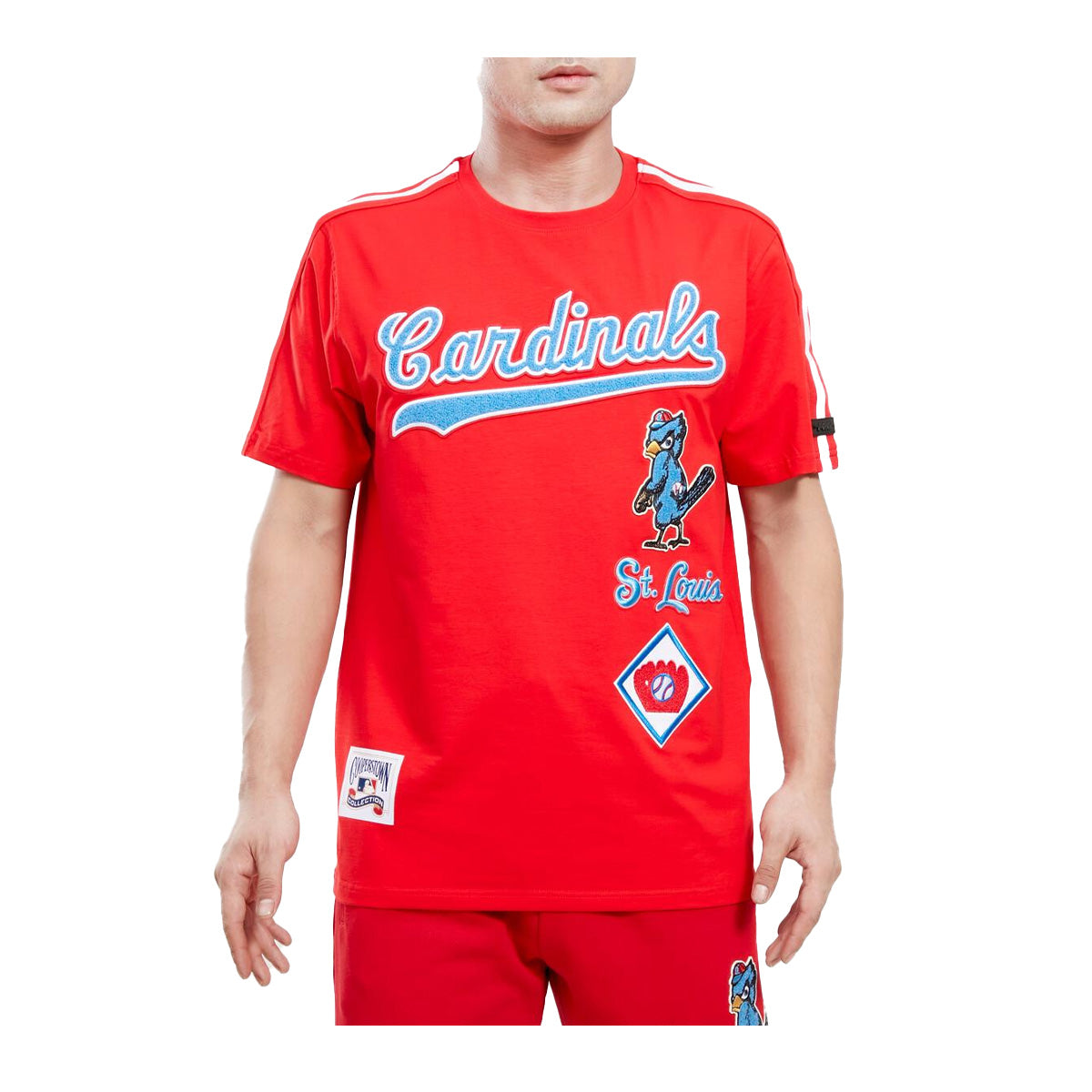 Pro Standard Mens MLB St. Louis Cardinals Retro Classic Striped T-Shirt  LSC135478-RED