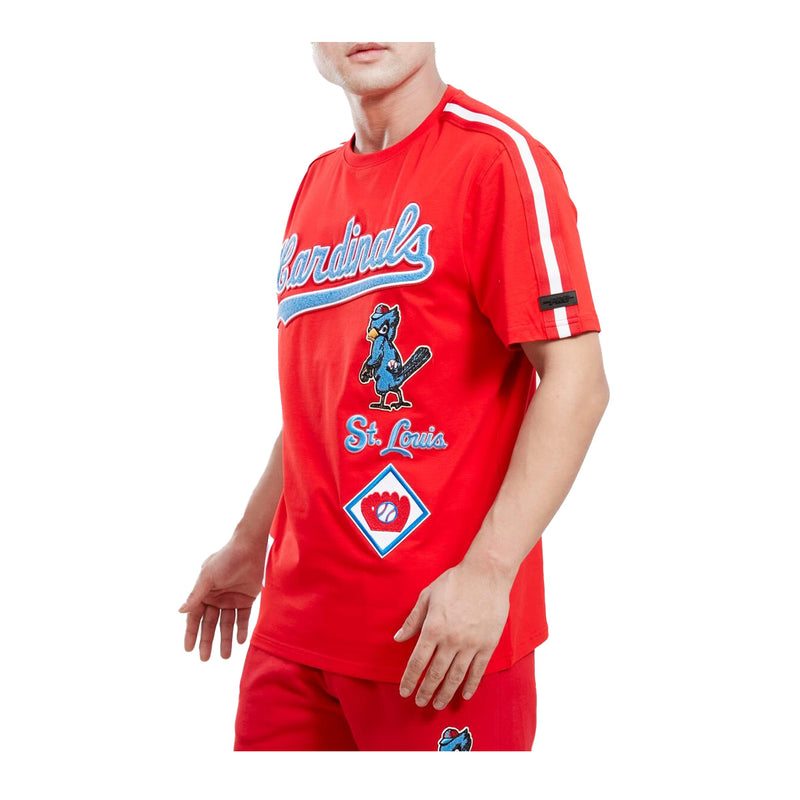 Pro Standard Mens MLB St. Louis Cardinals Retro Classic Striped Crew Neck T-Shirt LSC135478-RED Red XL