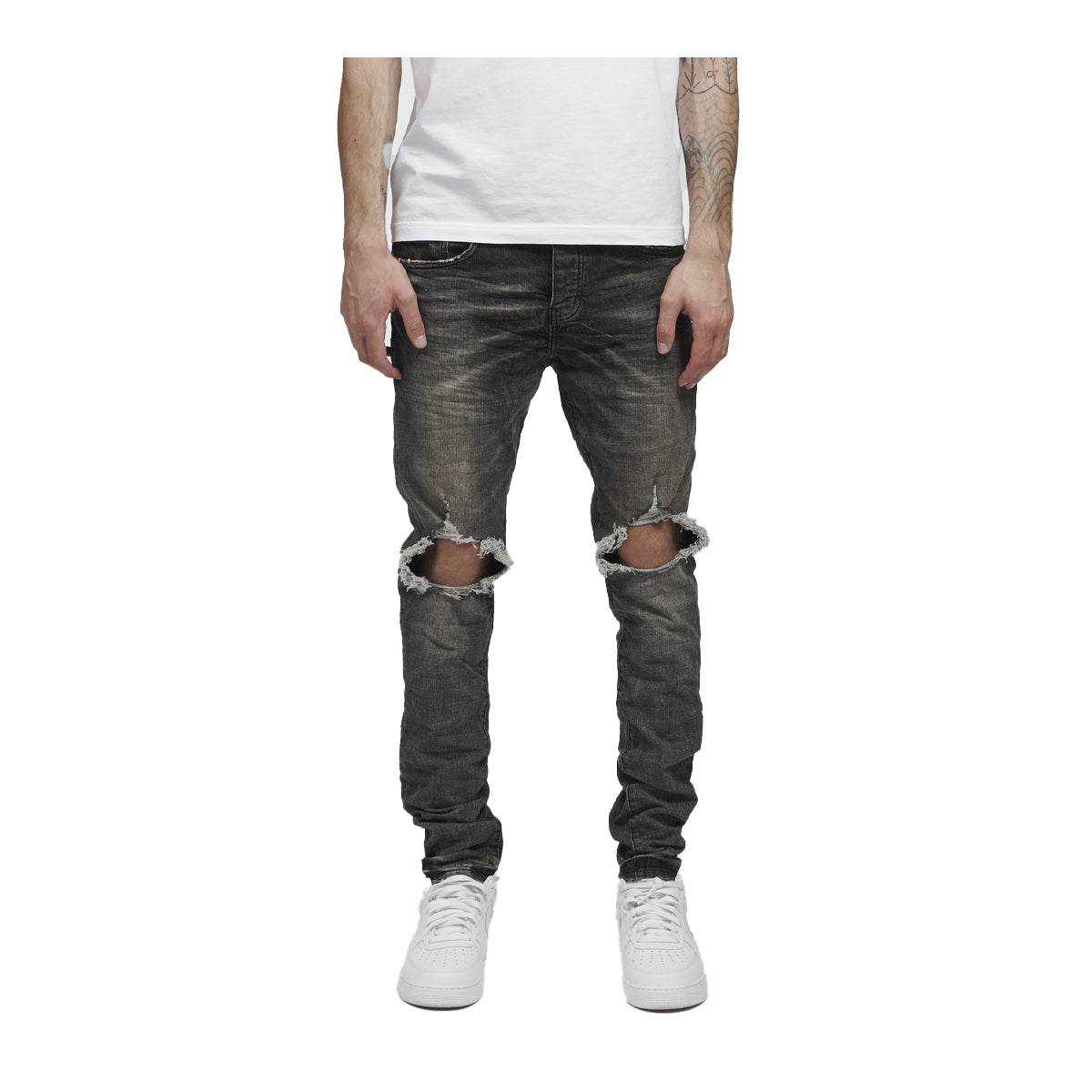 Buy PURPLE BRAND P002 Paisley-patch Distressed Skinny-leg Jeans - Blue At  60% Off