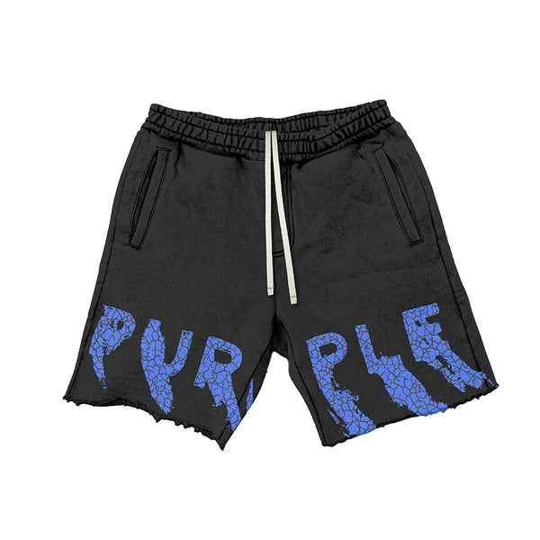 Purple Mens HWT Fleece Sweatshorts P446-MFWB823 Black | Premium Lounge NY