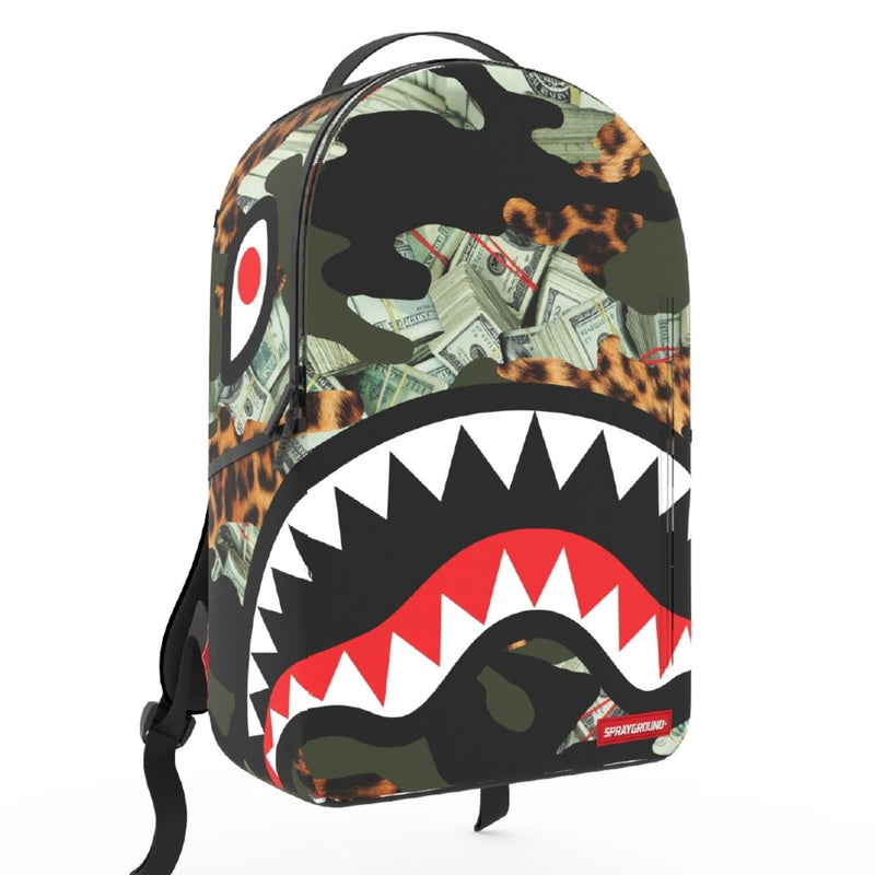 Sprayground Chenille Black Camo Shark Backpack
