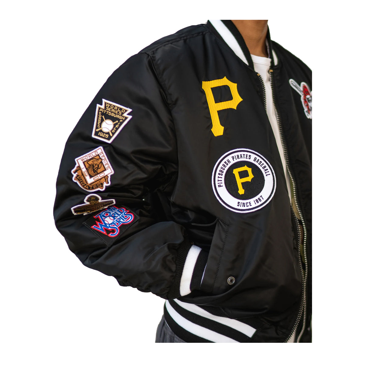 Men's New Era Black Pittsburgh Pirates Brushed Jersey Raglan Quarter-Zip  Pullover Jacket