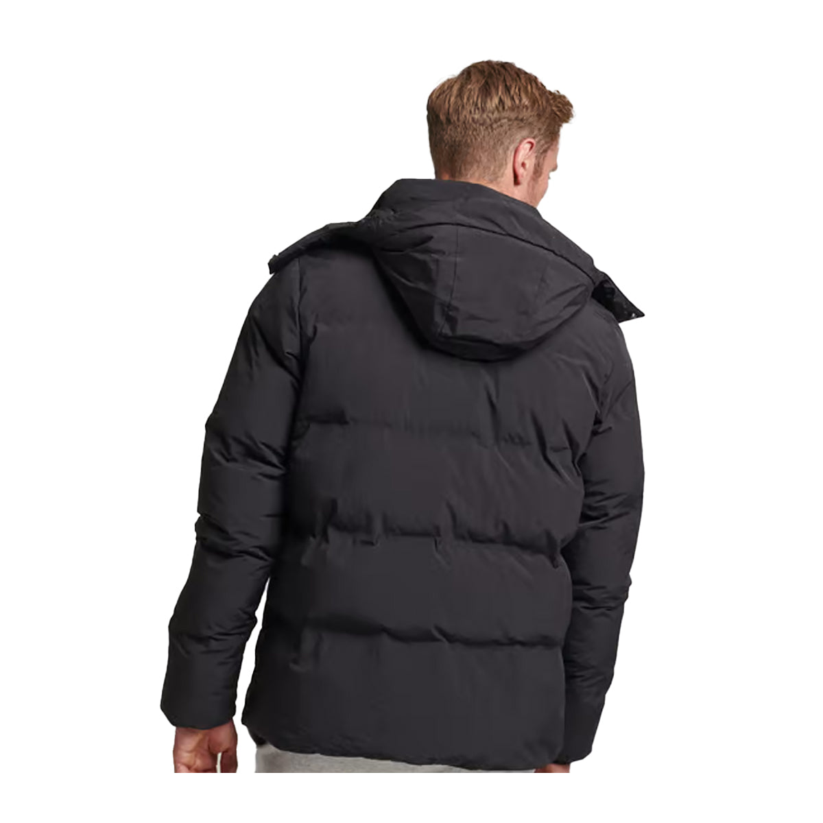 Boxy Short Mens | Superdry Puffer Jacket Premium Black MS311387A-02A Lounge NY